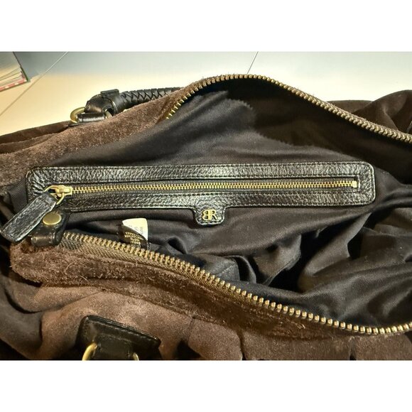 Banana Republic Brown Suede Leather Hobo Bag Shoulder Satchel Boho Heavy $260 - Picture 4 of 11